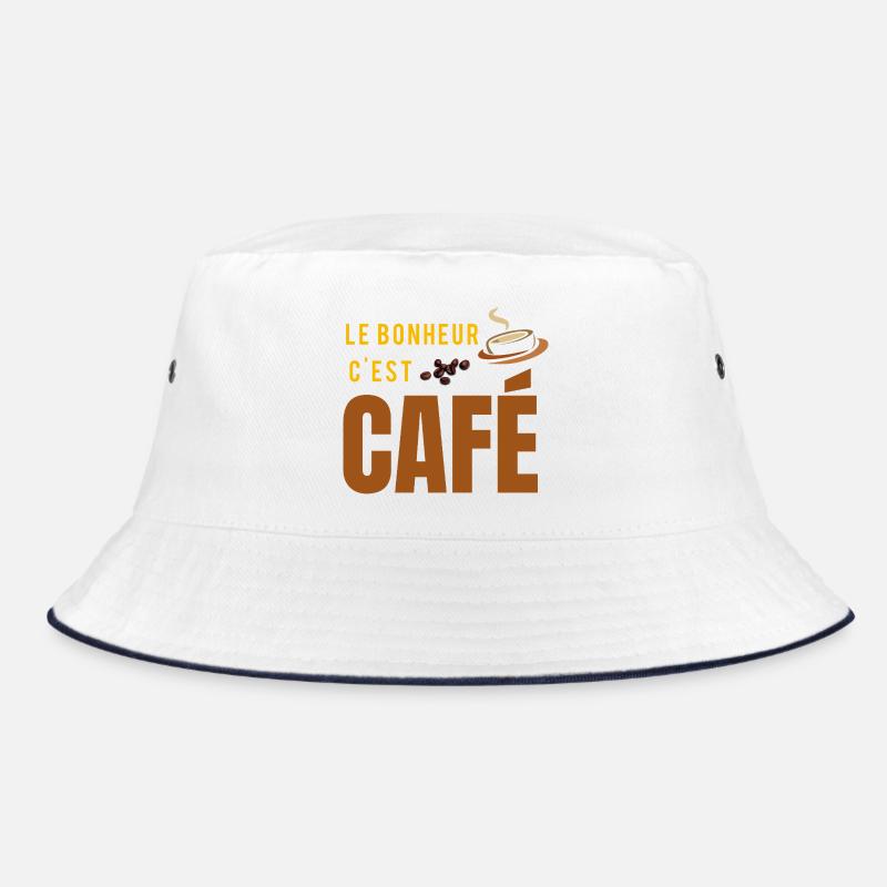 Happiness is coffee - Bucket Hat - white/navy