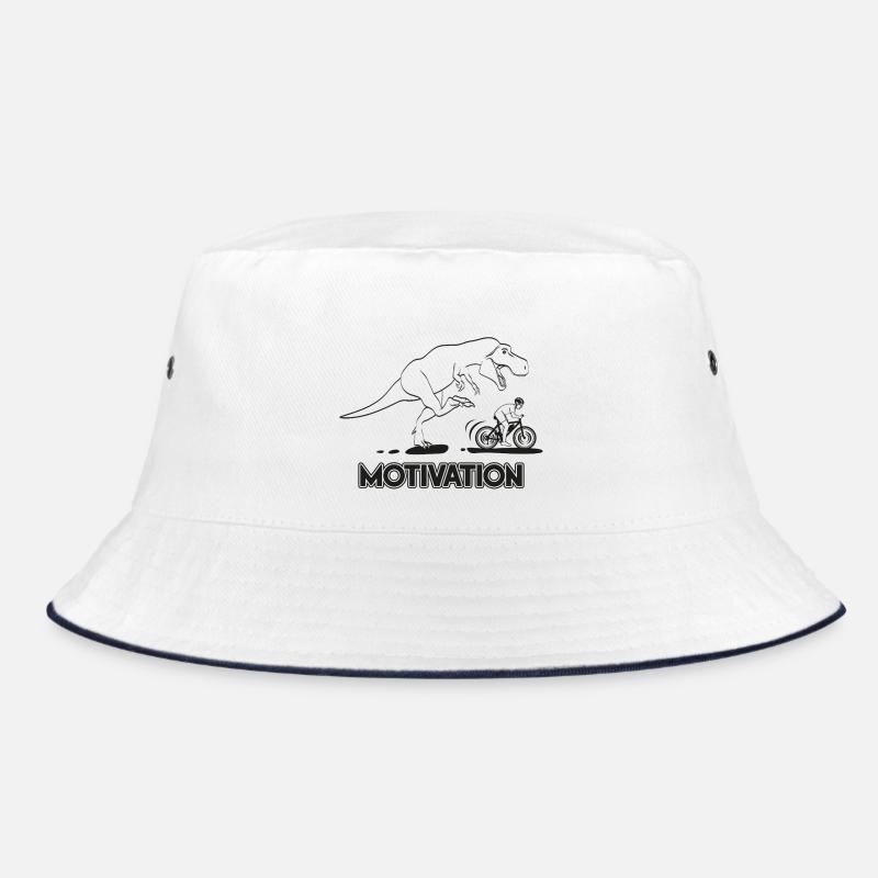 DinoMotivation Abenteuerrennen - Bucket Hat - Weiß/Navy