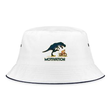 Motivation des Tyrannosaurus Rex Rennens - Bucket Hat - Weiß/Navy - Vorne