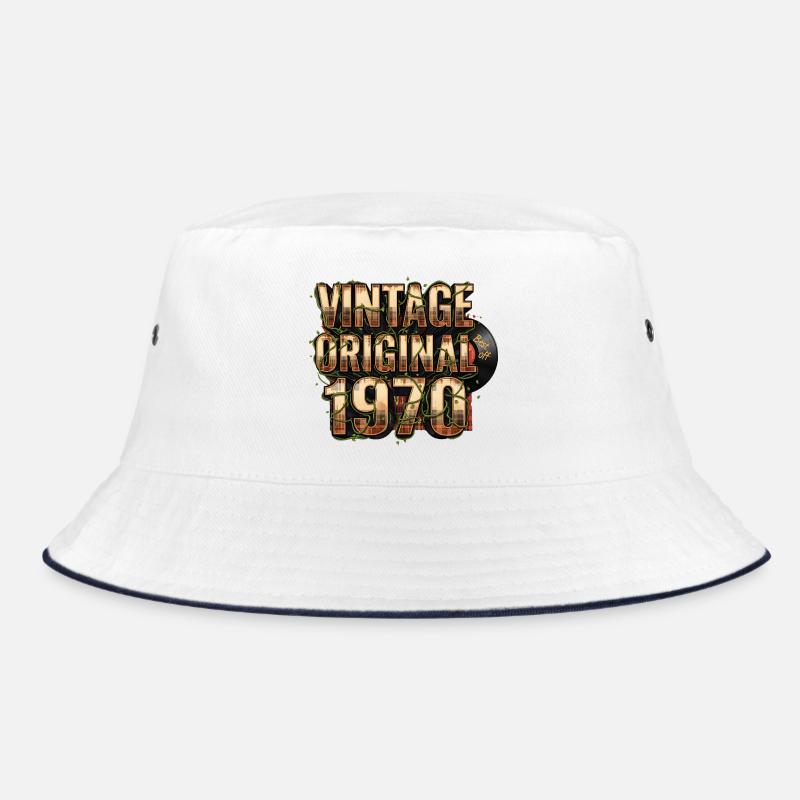 Vintage Original 1970er mit Vinyl Bucket Hat