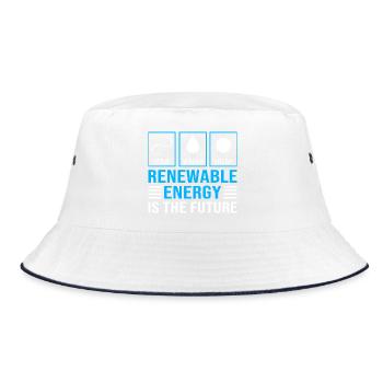 Renewable energies, solar cells, photovoltaics - Bucket Hat - white/navy - Front