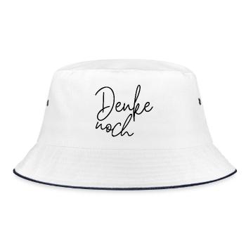 Denke noch – Minimalistischer Humor Spruch - Bucket Hat - Weiß/Navy - Vorne
