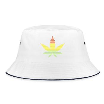 cannabis leaf - Bucket Hat - white/navy - Front