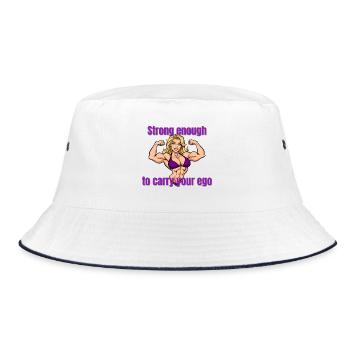 Starke Muskeln, Ego Trägerin - Bucket Hat - Weiß/Navy - Vorne