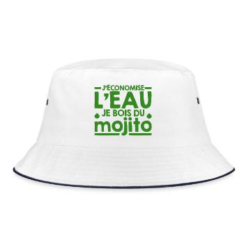 Mojito Phrase Humoristique Humour Mojito Cocktail - Bob - blanc/marine - Devant