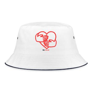 Hands in the heart Warmth - Bucket Hat - white/navy - Front