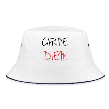carpe_diem_nhy_5 - Bucket Hat - white/navy - Front