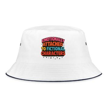 Emotionally Attached to Fictional Characters - Bucket Hat - white/navy - Front