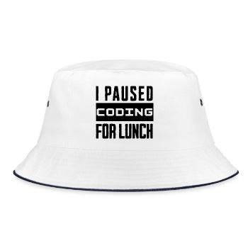 Nerd Coding , I Paused Coding for Lunch - Bucket Hat - white/navy - Front
