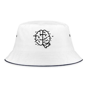Brain Glitch Headache - Bucket Hat - white/navy - Front