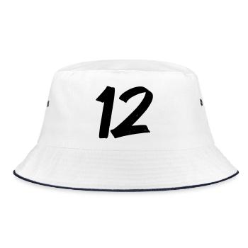 22 - Bucket Hat - white/navy - Front