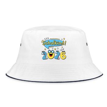 Schoolchild 2026 School Enrollment Back to School Comic - Bucket Hat - white/navy - Front