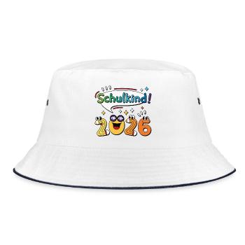 Schoolchild 2026 School Enrollment Back to School Comic - Bucket Hat - white/navy - Front
