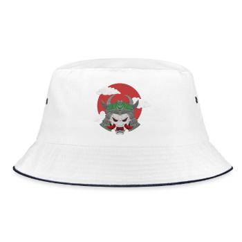 Oni x Samurai Grey Green - Bucket Hat - white/navy - Front
