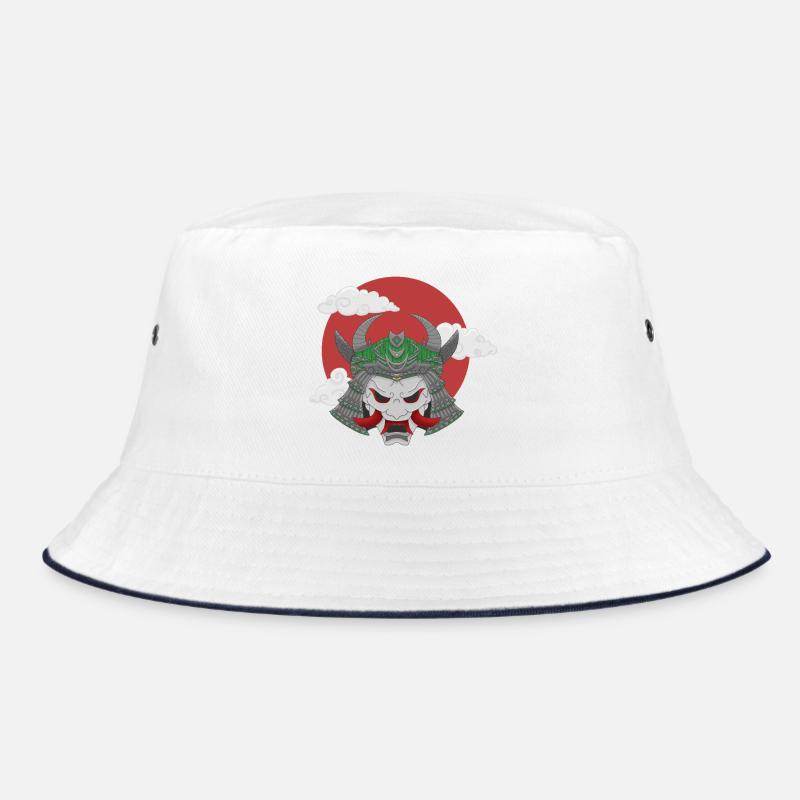 Oni x Samurai Grey Green Bucket Hat