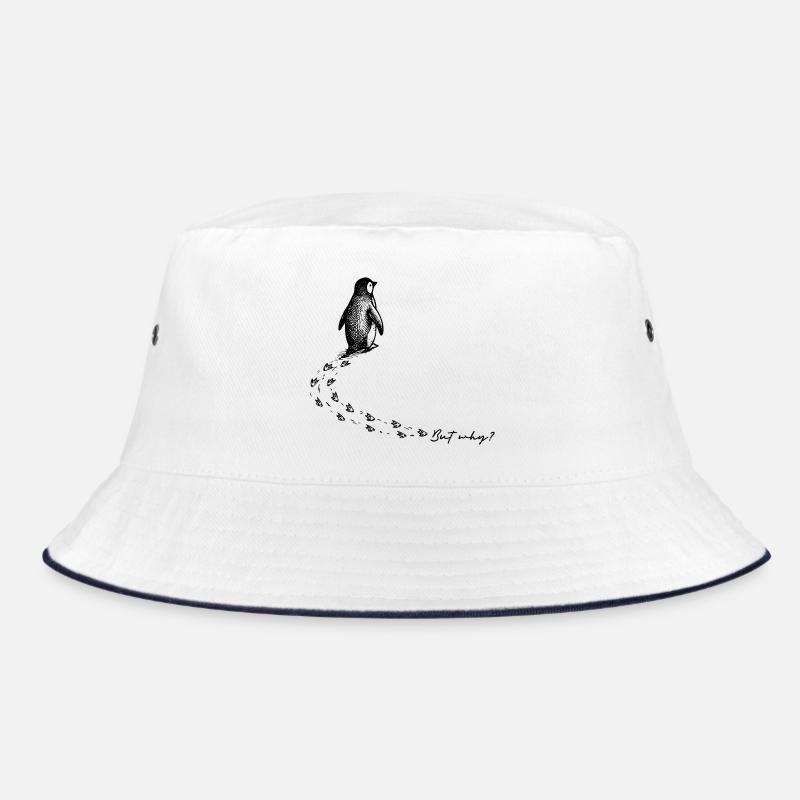Penguin But Why Antarctica Mountain Meme Backprint Bucket Hat