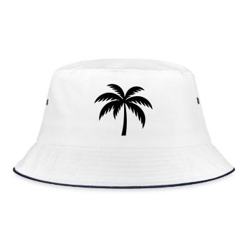 Palm Tree Silhouette - Bucket Hat - white/navy - Front