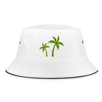 Silhouette de palmiers verts – Design tropical - Bob - blanc/marine - Devant