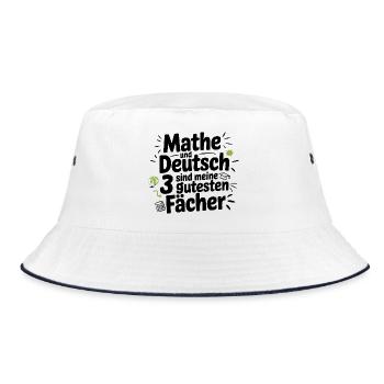 Math and German are my 3 best subjects - Bucket Hat - white/navy - Front