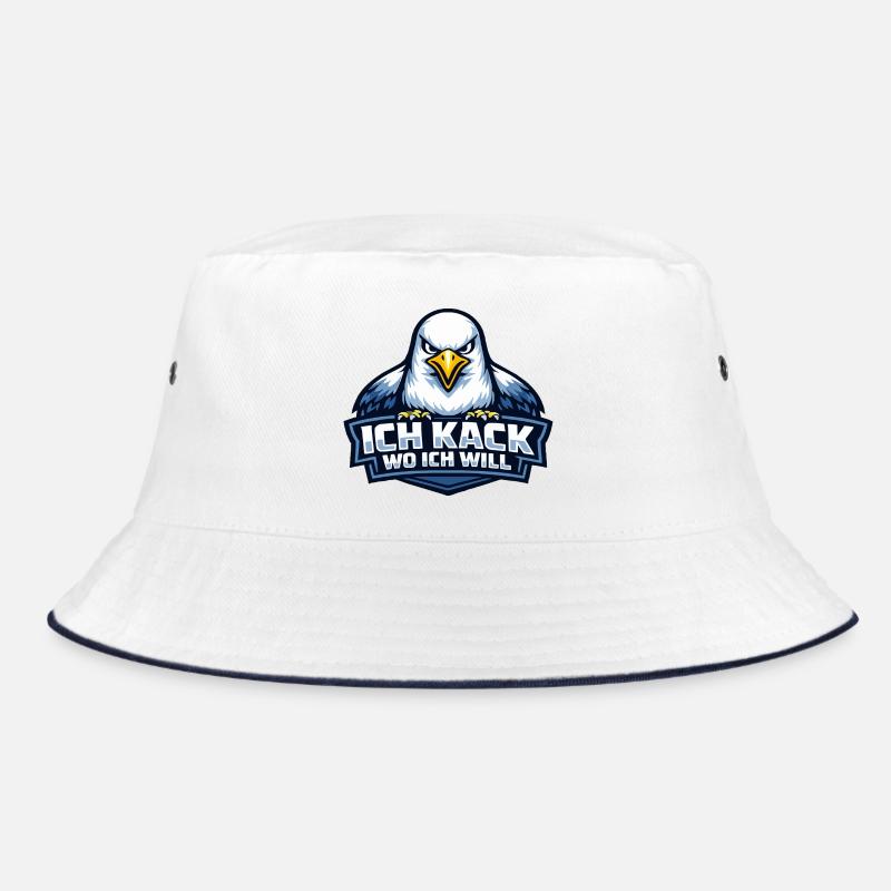 Böse Möwe "Ich kack wo ich will" Spruch Bucket Hat