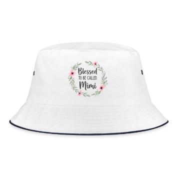 Happy To Be Grandma Grandma Gift - Bucket Hat - white/navy - Front