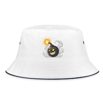 Angry Cartoon Bombshell - Bucket Hat - white/navy - Front