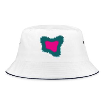 Abstraction rose sur fond teal - Bob - blanc/marine - Devant