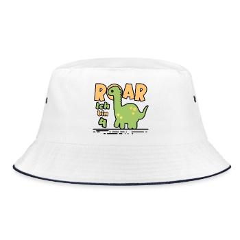 Dinosaure du 4e anniversaire - Bob - blanc/marine - Devant