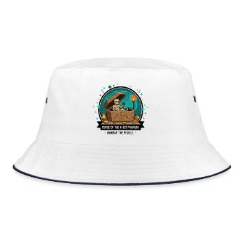 8-Bit Pharaoh's Tomb - Bucket Hat - white/navy - Front