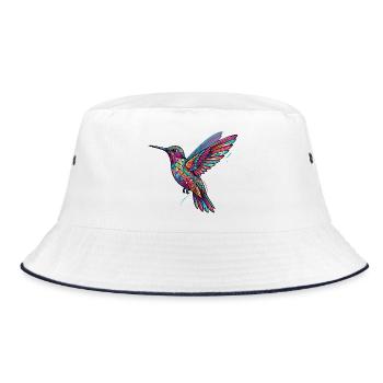 Motif kaléidoscope de colibri Colibri Vol coloré - Bob - blanc/marine - Devant