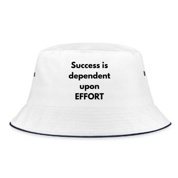 Success is dependent upon effort - Bucket Hat - white/navy - Front