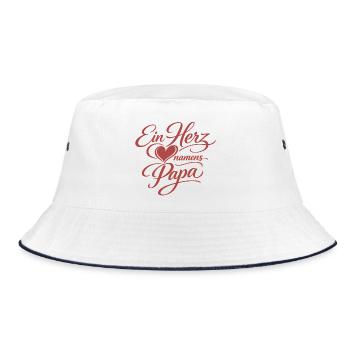 Ein Herz namens Papa – Vatertag Geschenk - Bucket Hat - Weiß/Navy - Vorne