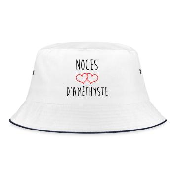 Amethyst Wedding 48 Years of Marriage - Bucket Hat - white/navy - Front