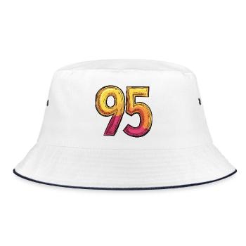 95 Number Colorful - Bucket Hat - white/navy - Front