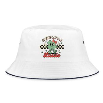 Sassy Little Lassie St Patricks Day Saint Pattys - Bucket Hat - white/navy - Front