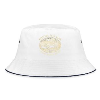 Vintage Truck Camping Heritage - Bucket Hat - white/navy - Front