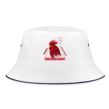 Daddy Rooster - Chicken Dad - Bucket Hat - white/navy - Front