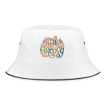 Stay Groovy - vintage cool - Bob - blanc/marine - Devant
