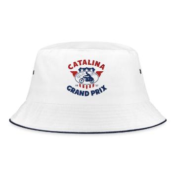 Grand Prix Catalina Vintage Motorcycle - Bucket Hat - white/navy - Front