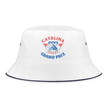 Catalina Grand Prix Vintage Motorcycle - Bucket Hat - white/navy - Front