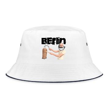 Berlin Döner Marx - Bucket Hat - white/navy - Front
