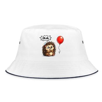 Süßer Igel Geschenk Idee mit Humor - Bucket Hat - Weiß/Navy - Vorne