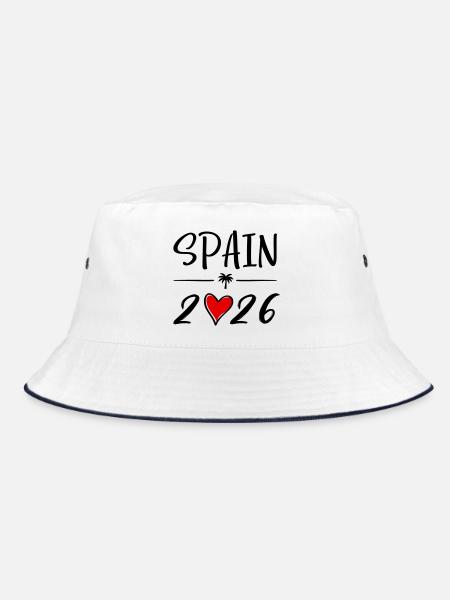 Spain 2026 - Bucket Hat - Weiß/Navy - Vorne