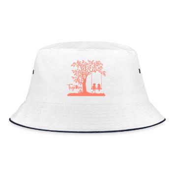 Living Together Together Love - Bucket Hat - white/navy - Front