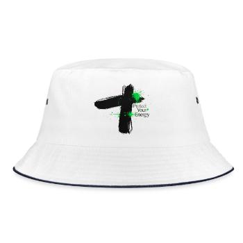 Protect Your Energy - Mindfulness Design - Bucket Hat - white/navy - Front