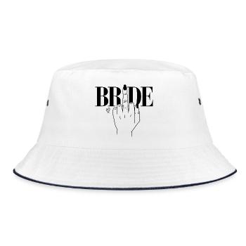 Naughty Bridal Ring Finger Engagement Bachelor Party - Bucket Hat - white/navy - Front