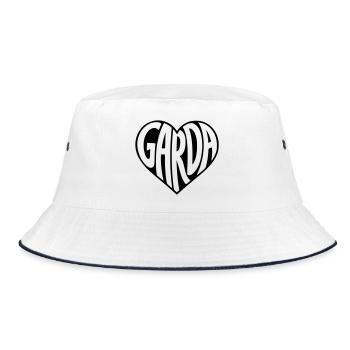 Garda, Lake Garda Heart Typography - Bucket Hat - white/navy - Front