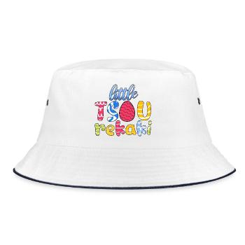 Little Tsourekaki Greek Easter Orthodox Easter - Bucket Hat - white/navy - Front