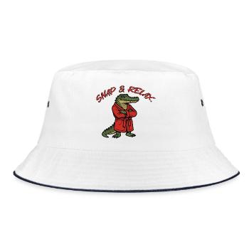 Snap & Relax - Bucket Hat - white/navy - Front