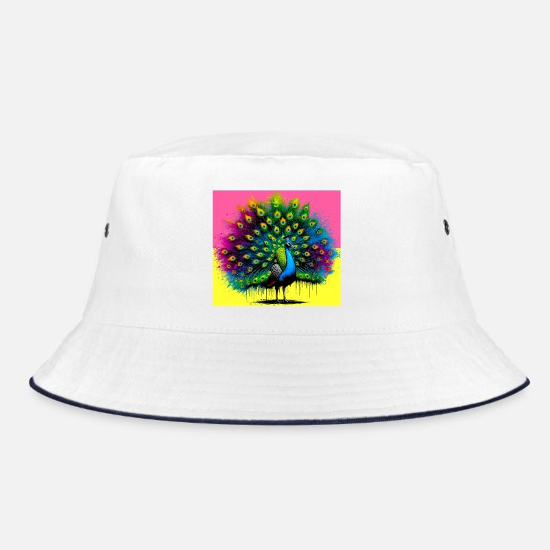 peacock - Bucket Hat - white/navy